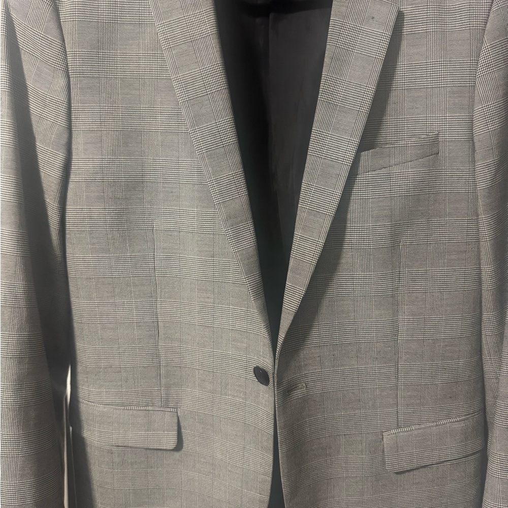 H&M Light Gray Plaid Blazer